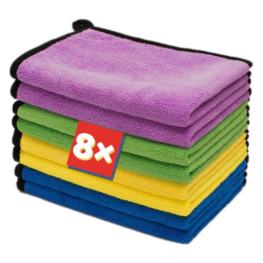 Austetax Poliertuch 8er Set Auto Trockentücher Microfasertücher 40x30cm