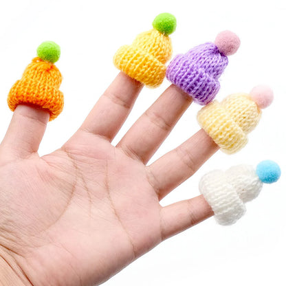 30 Mini-Weinflaschenhüte, weihnachtliche gestrickte Fingermützen, Weinflaschenhut, DIY-Basteldekoration für Party