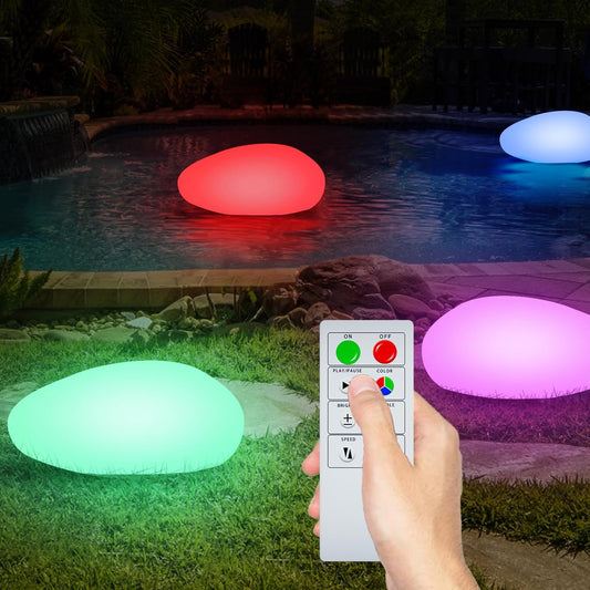 Solarlampen für Außen, Solarlampe Garten Led Solarleuchte mit Fernbedienung 8 Farben Solar-Deko-Stein Solar