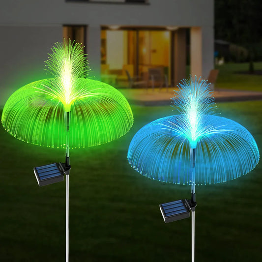 Solarlampen für den Garten im Freien, 2 Stück Quallen-Gartendekoration für draußen