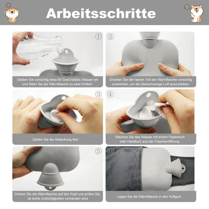 AnNissa Wärmflaschen, Wärmflaschen mit Bezug und Gürtel,