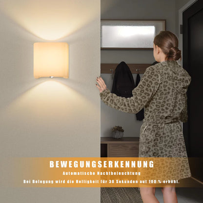 Innenwandleuchte Akku mit Bewegungsmelder, USB aufladbare Wandlampe,