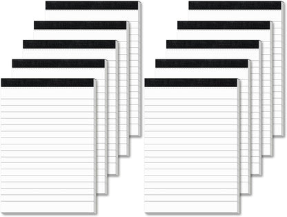 A6-Notizblöcke, 30 Seiten, dickes, strahlend weißes Papier, Notizblockpackung mit 10 Blöcken, Notizbuch mit 17 Zeilen