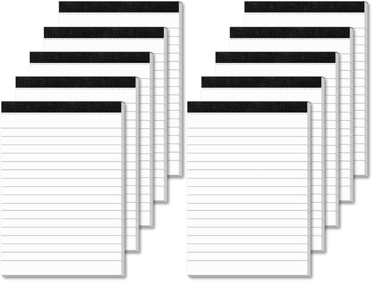 A6-Notizblöcke, 30 Seiten, dickes, strahlend weißes Papier, Notizblockpackung mit 10 Blöcken, Notizbuch mit 17 Zeilen