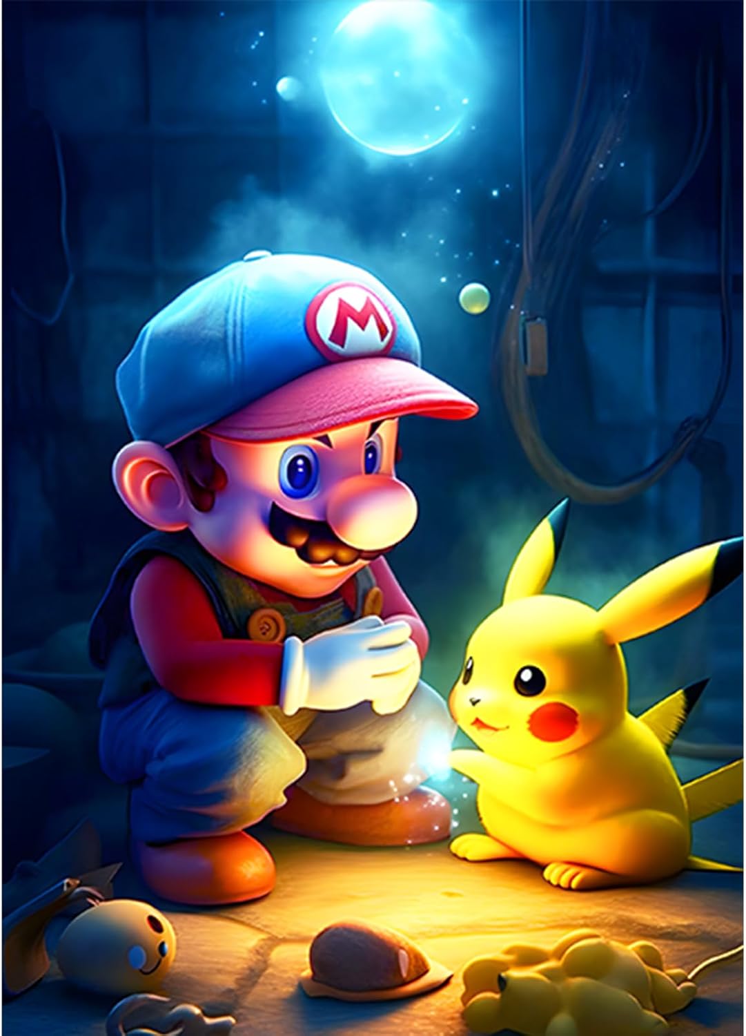 Super Mario 5D-Diamant-Malerei-Komplettset,30 x 40 cm, animierte Diamant-Malerei für Erwachsene