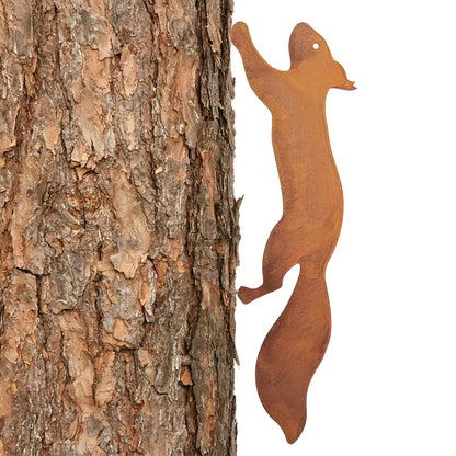 Rostiges Eichhörnchen zum Einschrauben in Holz, Metall Baumstecker