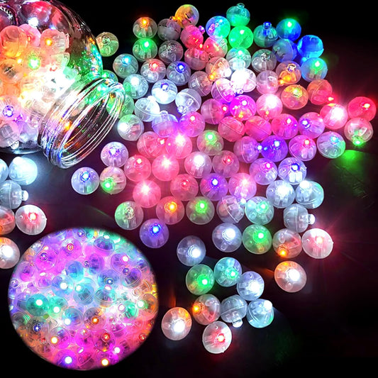 120 Stück LED Ballons Lichter, Runde LED Ballons Lichter, Mini LED Lichter Leuchtkugeln, Bunte Blinkend