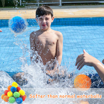 TOPJOWGA-Wasserbälle, 15 Plüschbälle, bunte Wasserbomben-Ballons, wieder 3,50verwendbar, Wasserbomben,