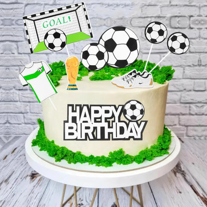 Tortendekorationsset, 36-teiliges Fußball-Tortendekorationsset zum Geburtstag,