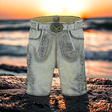 Sterling Sports Herren Trachtenlederhose Oktoberfest Trachtengürtel Bavaria Gr. 48