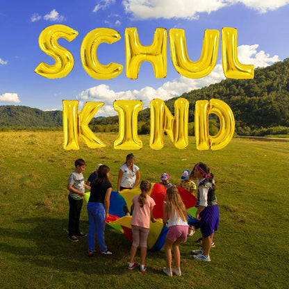 Schulanfang Deko Schulkind Folienballon, goldene Einschulungs Deko Heliumballons Schulkind