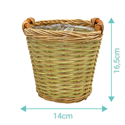 2er Set Rattan Pflanzkübel