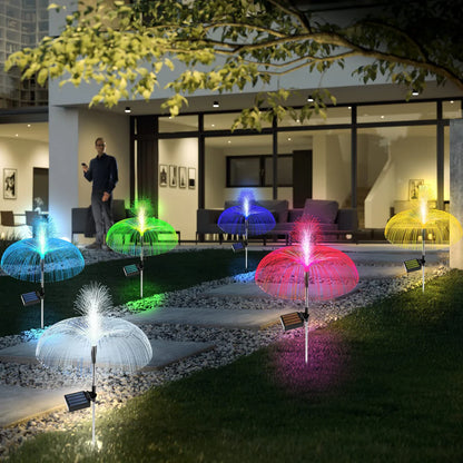 Solarlampen für den Garten im Freien, 2 Stück Quallen-Gartendekoration für draußen