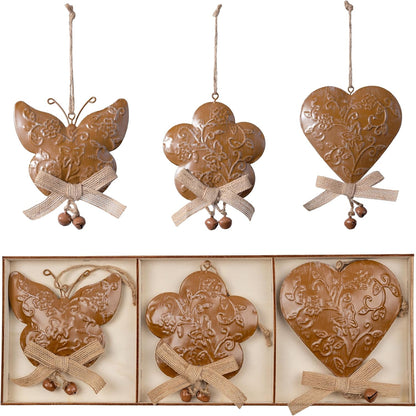 Valery Madelyn 3X Dekoaufhänger aus Metal, 13cm Herbstdeko Blumendeko