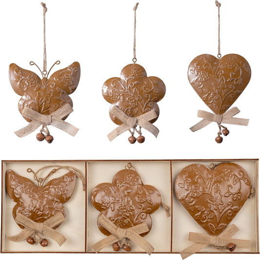 Valery Madelyn 3X Dekoaufhänger aus Metal, 13cm Herbstdeko Blumendeko