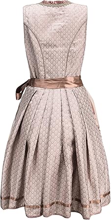 ELFIN Damen Midi Dirndl Elegante Trachtenkleid für Oktoberfest inkl. Spitzen Dirndlschürze Gr. 46