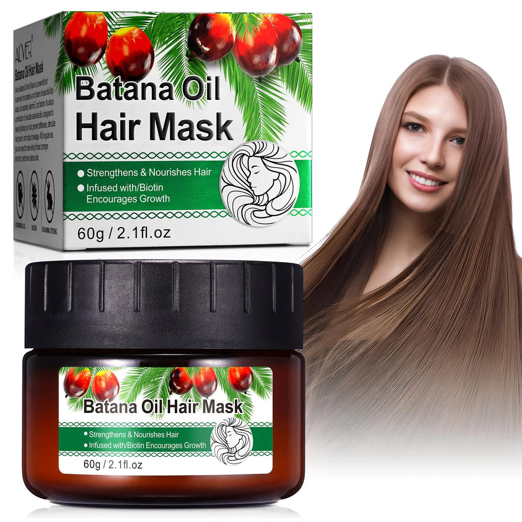 Batana-Öl-Haarmaske für strapaziertes Haar, 60 g, Batana-Öl-Haarmaske für Haarwachstum, Haarmaske reparierendes organisches Rohöl