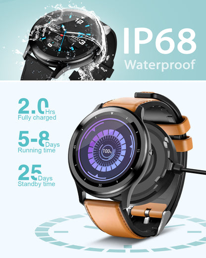 ELEGIANT C530 Smartwatch, IP68, Fitness-Tracker mit 2 Armbändern