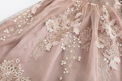 ELFIN Damen Midi Dirndl Elegante Trachtenkleid für Oktoberfest inkl. Spitzen Dirndlschürze Gr. 46