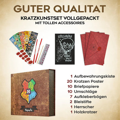 Harry Potter Rubbelkarten zum Ausmalen – Komplettset mit 20 Rubbelkarten für Kinder