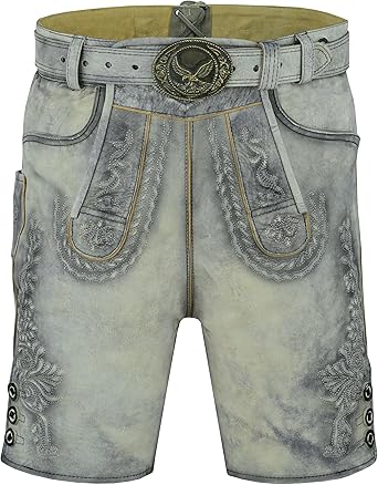 Sterling Sports Herren Trachtenlederhose Oktoberfest Trachtengürtel Bavaria Gr. 48