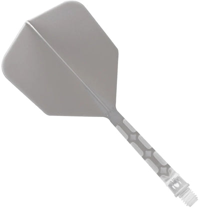 Cuesoul Rost T19 Integrated Dart Shaft and Flights - Big Wing - Clear with Grey Flight