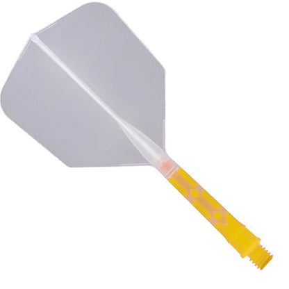 Cuesoul Rost T19 Integrated Dart Shaft and Flights - Big Wing - Yellow with Clear Flight