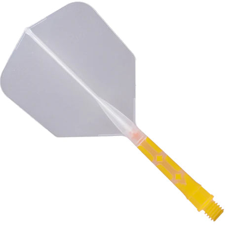 Cuesoul Rost T19 Integrated Dart Shaft and Flights - Big Wing - Yellow with Clear Flight