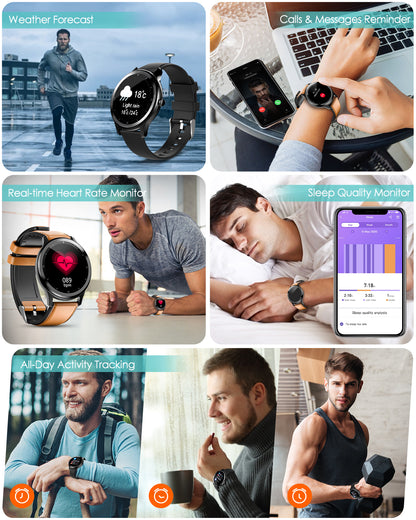 ELEGIANT C530 Smartwatch, IP68, Fitness-Tracker mit 2 Armbändern