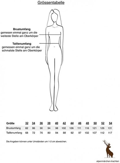 Alpenmärchen Midi Dirndl inkl. Spitzenschürze Gr.44 - ALM980