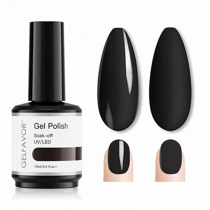 GELFAVOR UV Nagellack, Schwarz Shellac Nagellack 15 ml