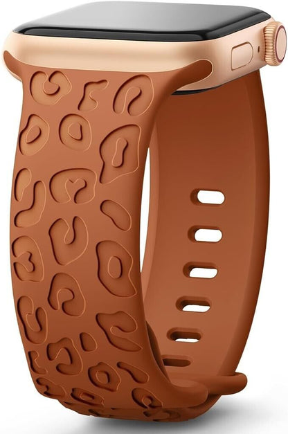 3er-Pack Armband mit Leoparden-Gravur, kompatibel mit Apple Watch-Armband 42 mm
