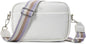 Leder Umhängetasche, Damen Bag, Breiter Gurt, Kleine Umhängetasche weiß