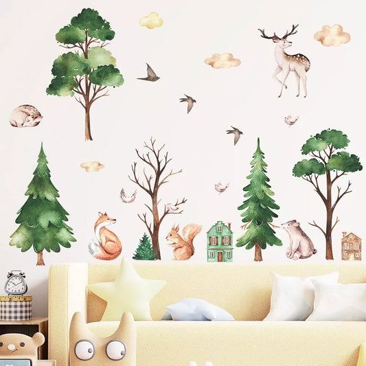 Wandaufkleber, Wald, Baum, Pflanze, Wolke, DIY-Wanddekorationen