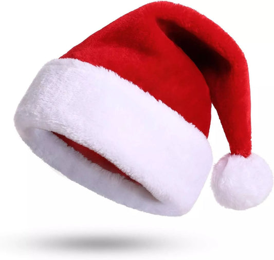 Weihnachtsmütze Nikolausmütze Erwachsene Plüsch Rand Weihnachtsfeier Rote Santa Claus Mütze