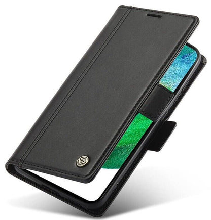 Handyhülle für Samsung Galaxy S21 FE Hülle Premium PU Leder "Schwarz"