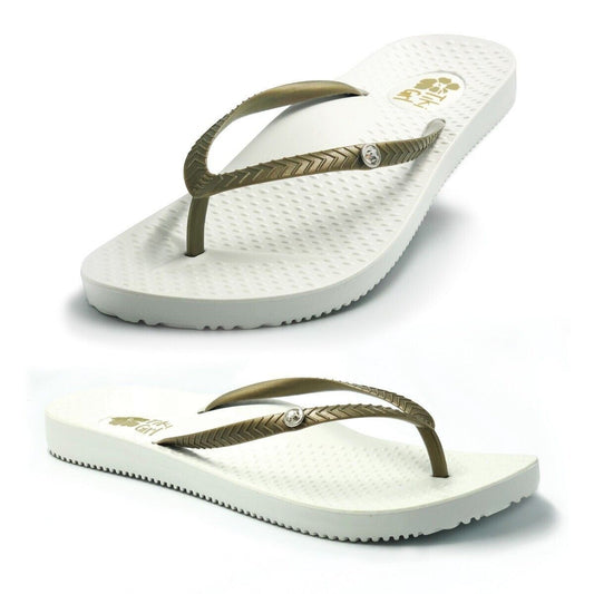 Orthopädische Tiki Girl Flip-Flops WEISS "M" 38,5/39,5