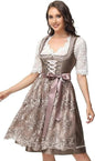 ELFIN Damen Midi Dirndl Elegante Trachtenkleid Gr. 34