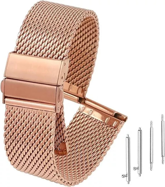 Adallor® Uhrenarmband Edelstahl 18mm, Smartwatch Ersatzarmbãnder gold