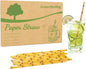 Strohhalme Papier 125 Stück, Plastikfreie Trinkhalme , Bambus-Optik Papier