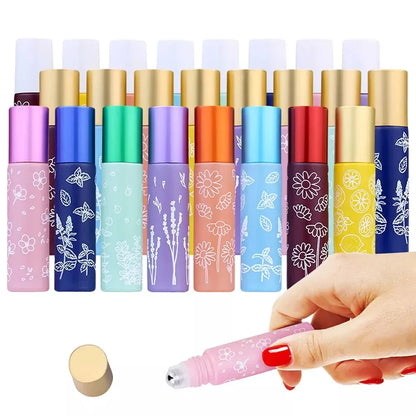 8 Stück 10 ml Roll-on-Glasflaschen für ätherisches Öl, tragbare Glasflasche