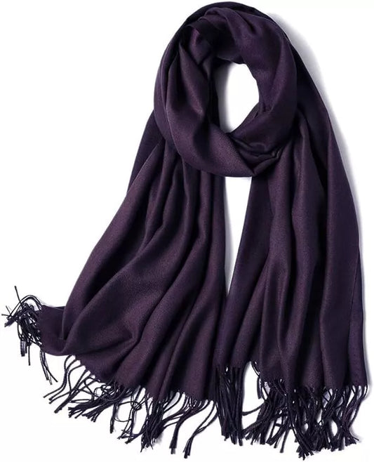 SOJOS Schal Damen Herbstschal übergroßer Einfarbiger Deckenschal - aubergine