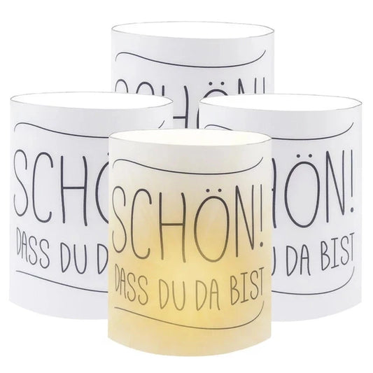 10 x Windlichter Tischdeko Geburtstagsdeko "Schön das du da bist!!"