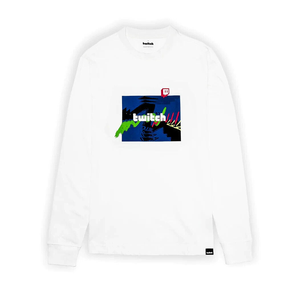Twitch Langarm-T-Shirt – White Block S