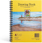 Elan Zeichenbuch A4, 50 Blatt 200gsm Glattes Papier, Drawing Book A4 2er Pack