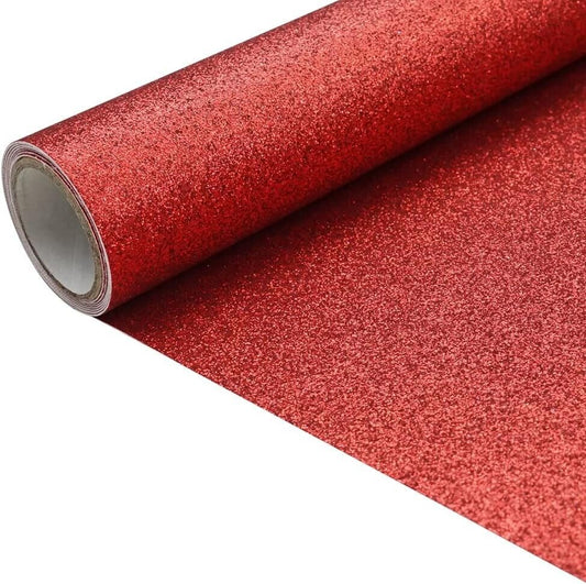 Rot Glitzernde Lederrolle 30 x 135 cm glitzernde, superfeines Kunstleder