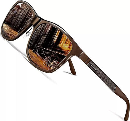 Polarisierte Autofahrer-Sonnenbrille für Herren, UV400-Schutz, Outdoor, Wandern, Braun