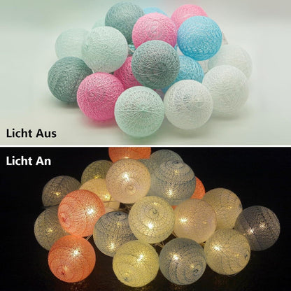 20 LED USB Dimmbar Cotton Ball Lichterkette mit Fernbedienung