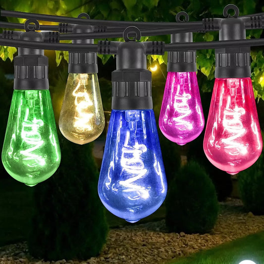 Gresonic LED 10 Glühbirnen Lichterkette Spiralfilament mit Stecker, wasserfest