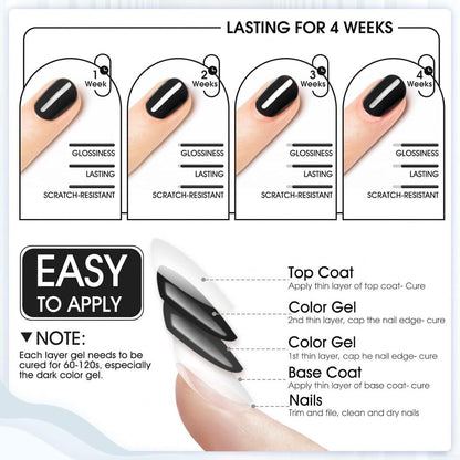 GELFAVOR UV Nagellack, Schwarz Shellac Nagellack 15 ml